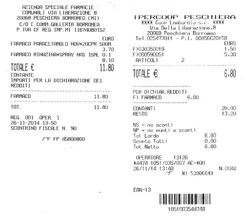 Peschiera Farmacia comunale scontrini 1