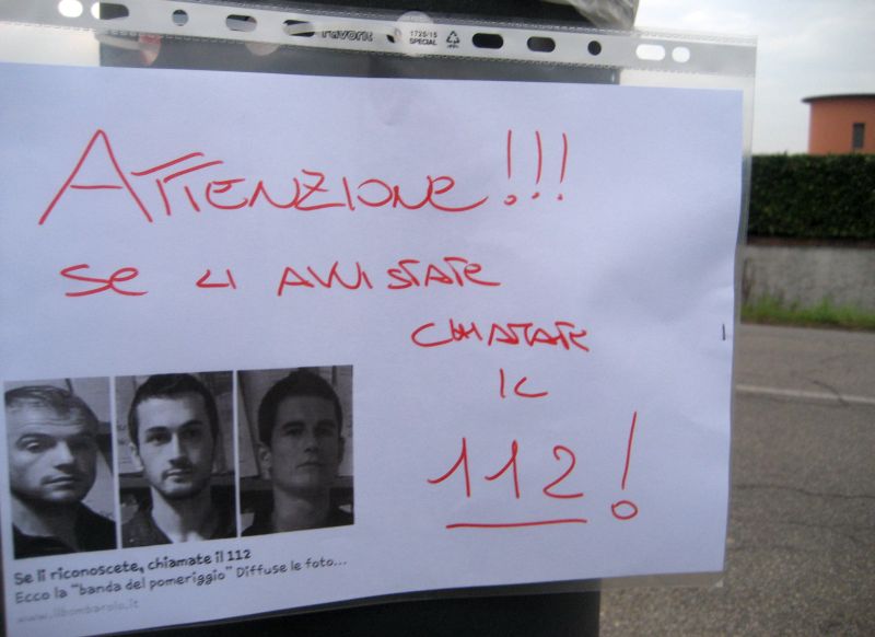 Rodano manifesti banda del pomeriggio